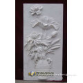 Elegant White Marble Relief With Flower